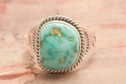 Genuine Battle Mountain Turquoise Nugget Sterling Silver Ring